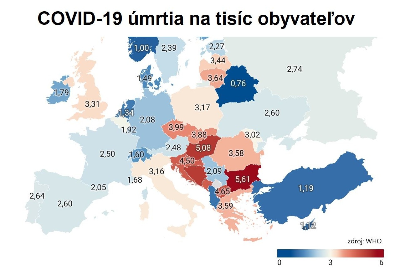 Východ EÚ mal vysoký počet úmrtí súvisiacich s pandémiou Covid-19